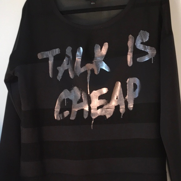 Sweat shirt with semi sheer panels - Picture 3 of 6